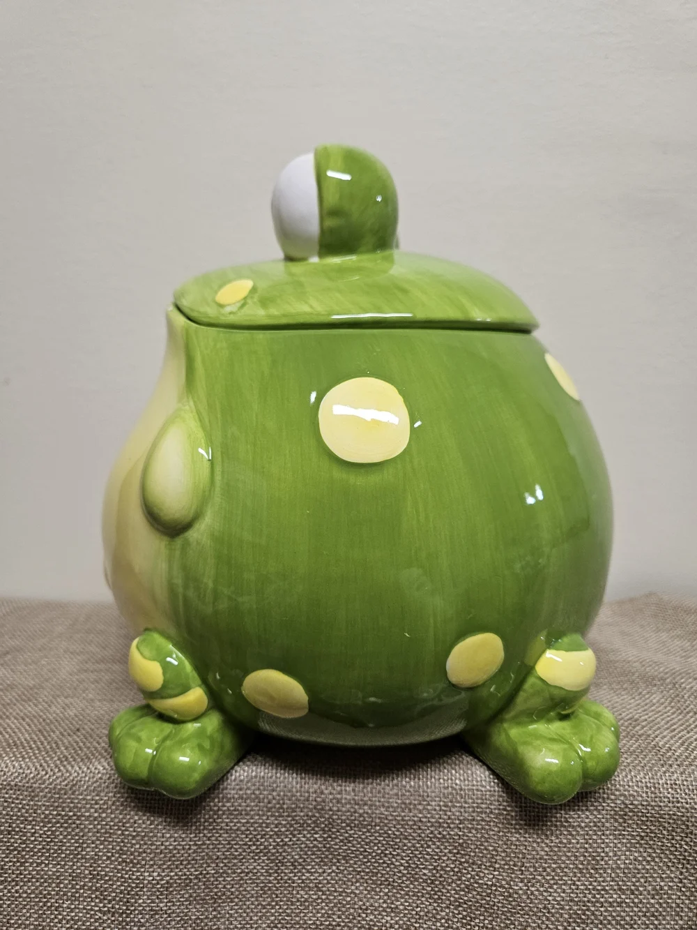 Toby Toad Ceramic Frog Cookie Jar